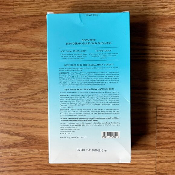 DEWYTREE Skin-Derma Glass Skin Duo Mask 5+5 Moisturizing + Glowing - Picture 2 of 4